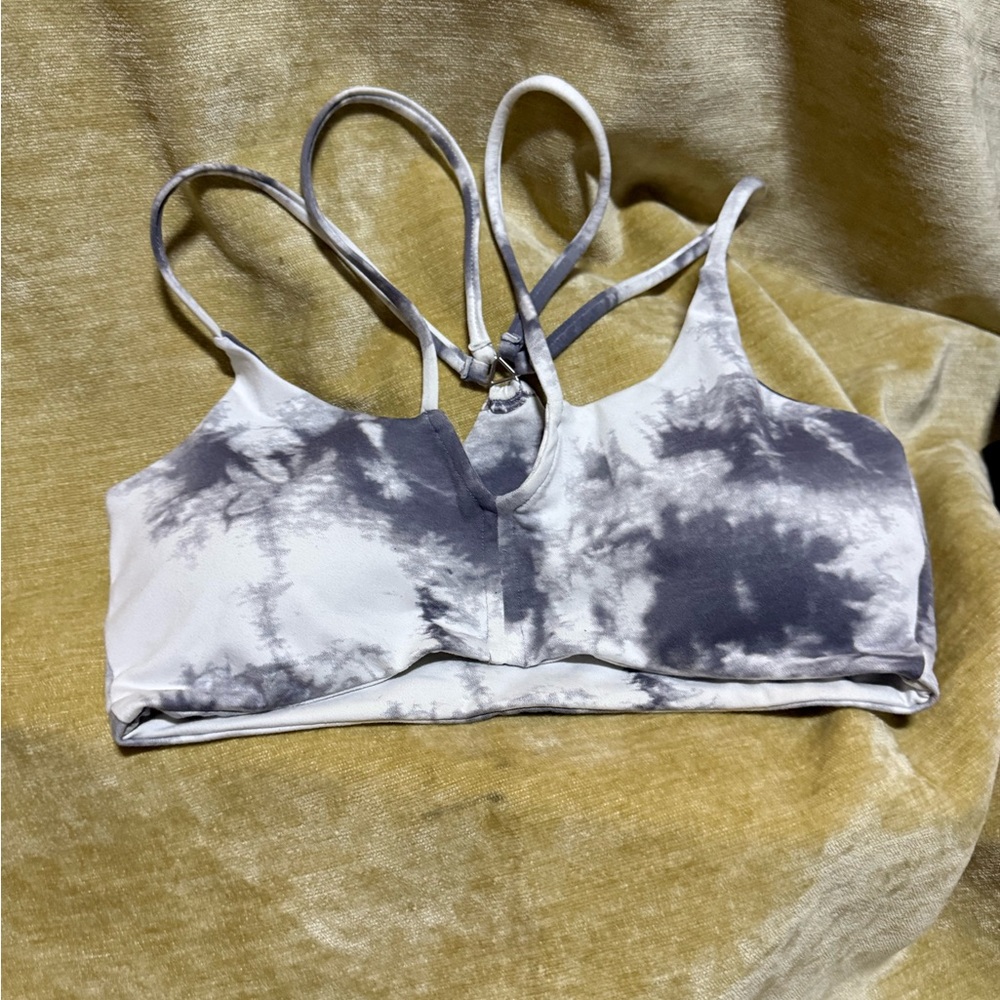 Bombshell Sportswear Gray Tie-Dye straps Bralette small like new